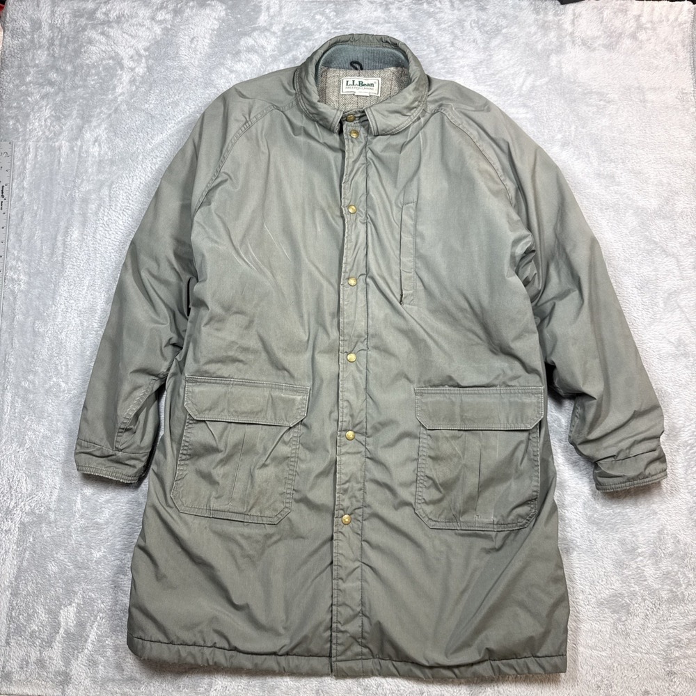 Vintage LL Bean Jacket Mens XL Green Chore Wool Blanket Lined‎ Worn USA 2595